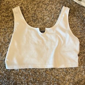 white cropped tank top